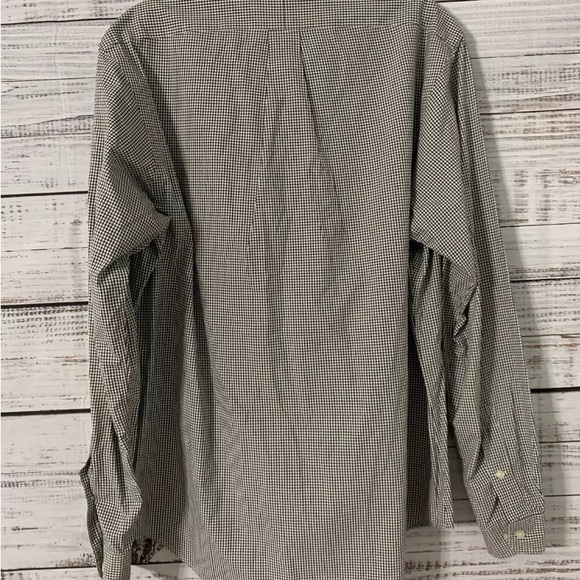 Ralph Lauren Gingham Custom Fit Oxford Shirt Black and White Long Sleeve Mens LG - Picture 3 of 4